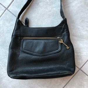 Black leather fossil purse